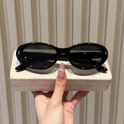 2025新款潮网红复古椭圆太阳眼镜