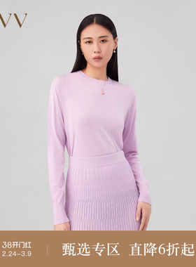 【可机洗黄金羊毛】OVV秋冬热卖女装圆领小落肩长袖针织衫