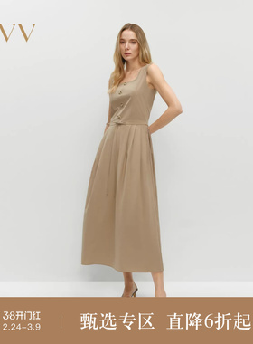 【SOLOTEX系列】OVV2025春夏新款女装淡人户外穿搭方领无袖连衣裙