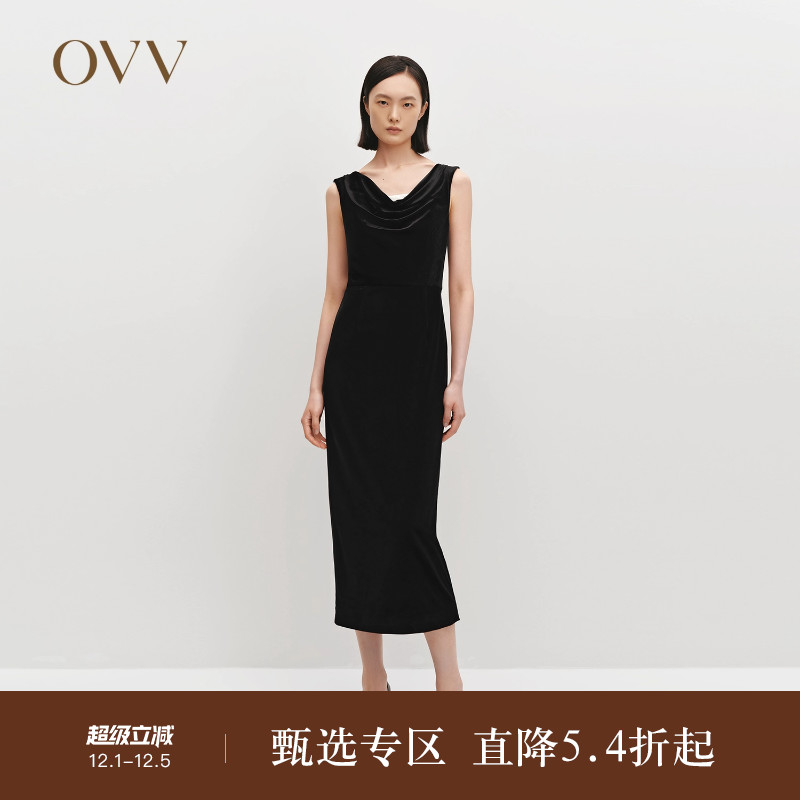 进口面料 优雅荡领 无袖设计