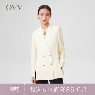 平驳领开叉西服 意大利进口羊毛面料经典 OVV春夏热卖 女装