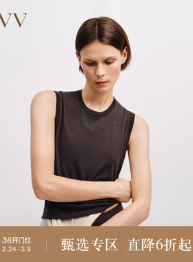 【可机洗黄金羊毛】OVV秋冬新款女装经典半高领针织背心
