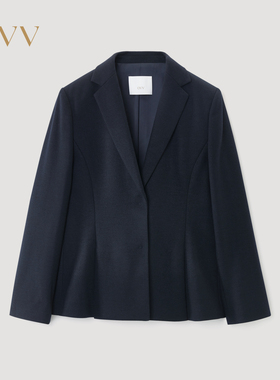 OVV2025秋冬新款女装精致优雅平驳领针织羊毛休闲西服