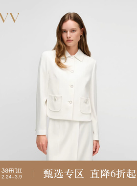 OVV2025春夏新款女装淡人日本进口三醋酸翻领正装夹克休闲外套