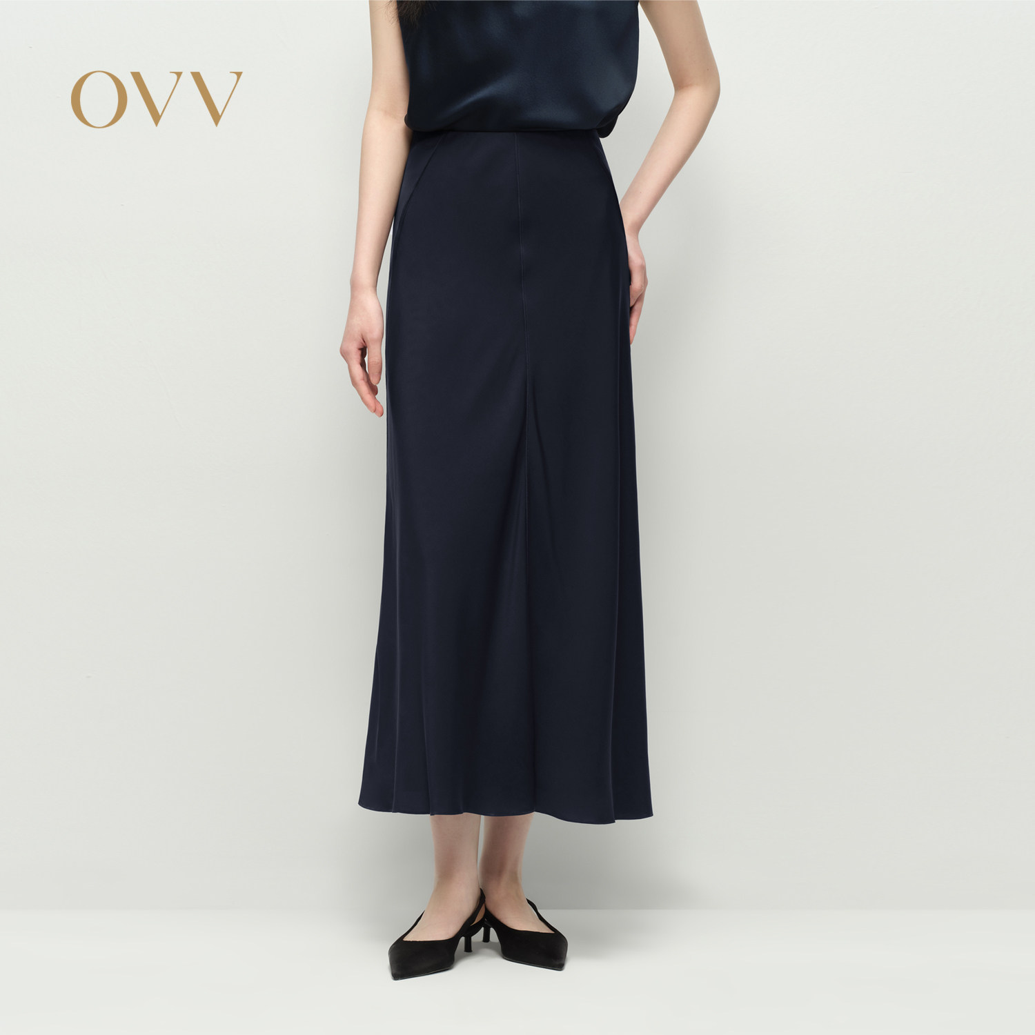 【重磅真丝】OVV2025春夏新款女装淡人22MM弹力重绉半身裙