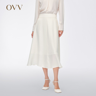 醋酸面料斜纹肌理感简约舒适半身裙 女装 OVV秋季 热卖