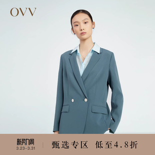 女装 OVV春夏热卖 双排扣西服外套 日本进口三醋酸