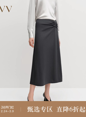 【云朵羊毛】OVV秋冬热卖女装可机洗针织A字伞裙半身裙