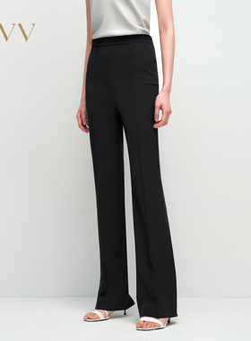 OVV2025春夏新款女装淡人醋酸莫代尔混纺休闲干练时髦微喇裤