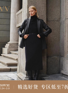 OVV秋冬热卖女装平驳领一粒扣直筒宽松休闲西服外套