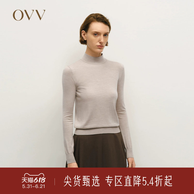 【黄金羊毛】OVV秋冬热卖女装半高领可机洗长袖针织衫