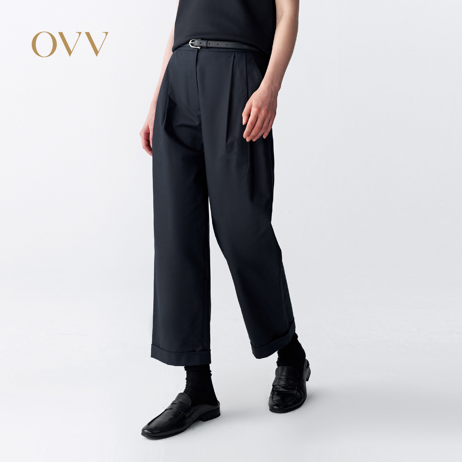 OVV2026春夏新款女装棉质混纺舒适高级多色锥形休闲裤