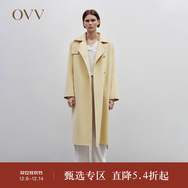 秋冬中长款大衣OVV可拆卸高领
