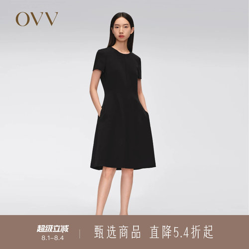 四季连衣裙通勤OVV圆领短袖