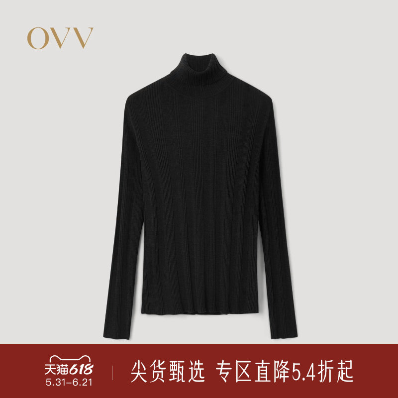 【黄金羊毛】OVV秋冬新款女装可机洗高领长袖针织衫