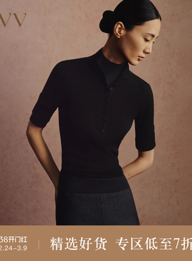 【18针系列】OVV秋冬热卖女装丝棉半高领中袖针织衫