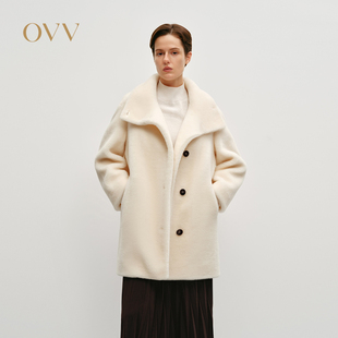 单排扣舒适保暖休闲大衣 毛绒感经典 OVV秋冬热卖 女装
