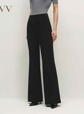 OVV秋冬热卖女装经典简约舒适通勤修身弹力微喇休闲裤