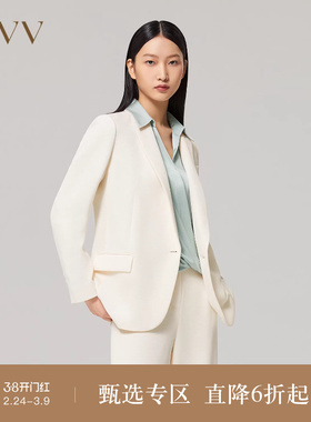 【爱情而已同款】OVV秋冬女装戗驳领时尚修身套装西服