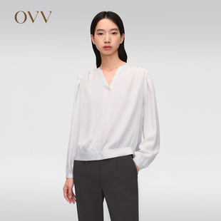 22MM双乔V领长袖 女装 OVV春夏热卖 衬衫 重磅真丝
