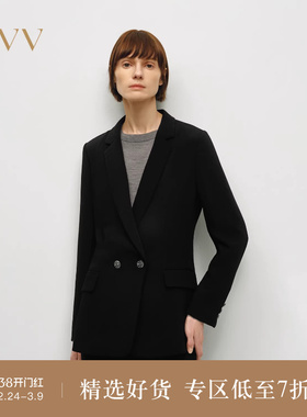 OVV秋冬热卖女装平驳领修身职场商务休闲西服外套