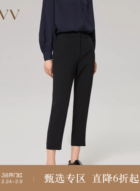 【日本进口三醋酸】OVV秋冬女装经典烟管裤松紧腰休闲裤