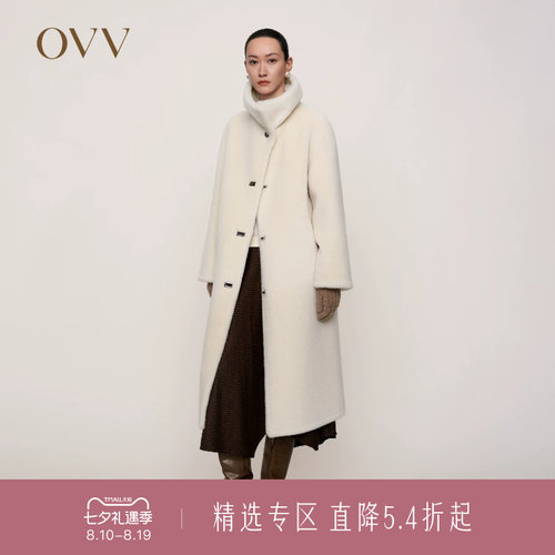秋冬中长款皮草大衣OVV羊毛