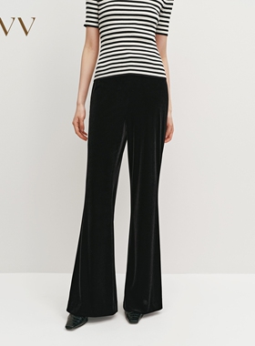 【极夜丝绒】OVV秋冬热卖女装韩国进口面料微喇休闲裤