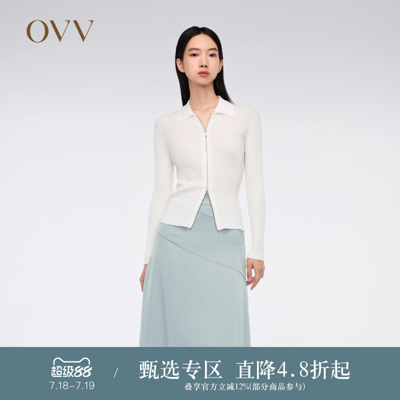 春夏针织开衫OVV罗纹针织