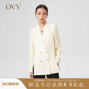 平驳领开叉西服 意大利进口羊毛面料经典 女装 OVV春夏热卖