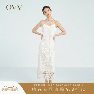 女装 OVV春夏热卖 经典 蕾丝腰带垂坠吊带连衣裙