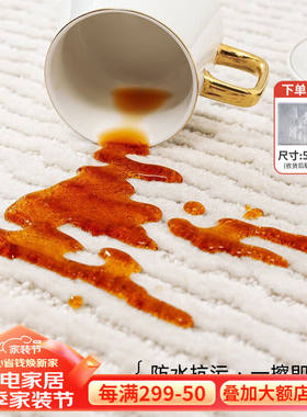 迪梵路（DIFANLU）真防水防污地毯客厅极简奶油风沙发茶几毯卧室