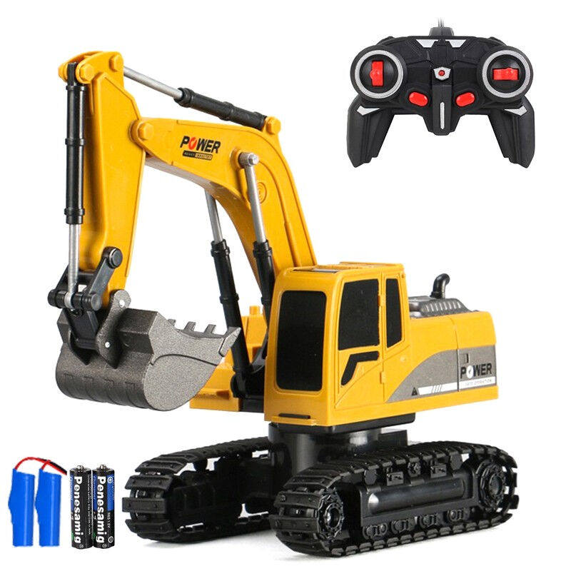趣宝鱼（QUBAOYU）【双电60分钟续航】儿童挖掘机玩具合金电动遥
