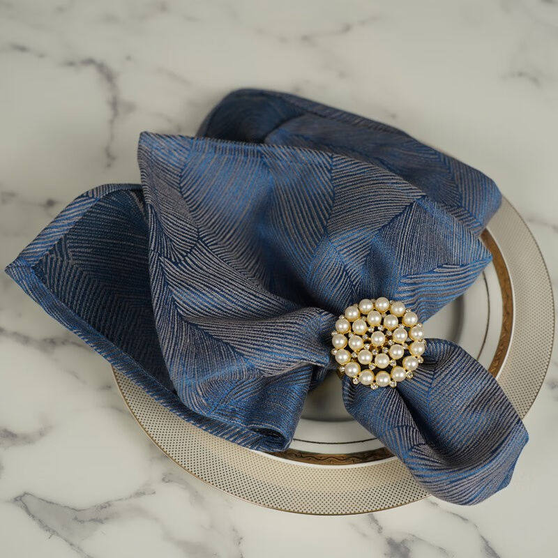 ZH高级酒店折花口布擦杯布欧式西餐巾方巾餐桌可定制美式轻奢餐巾