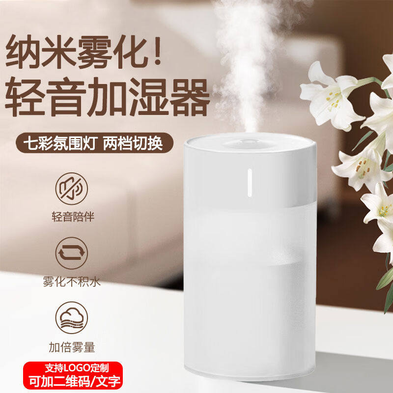梵维斯加湿器卧室迷你家用办公室桌面车载静音孕妇婴儿净化空气加