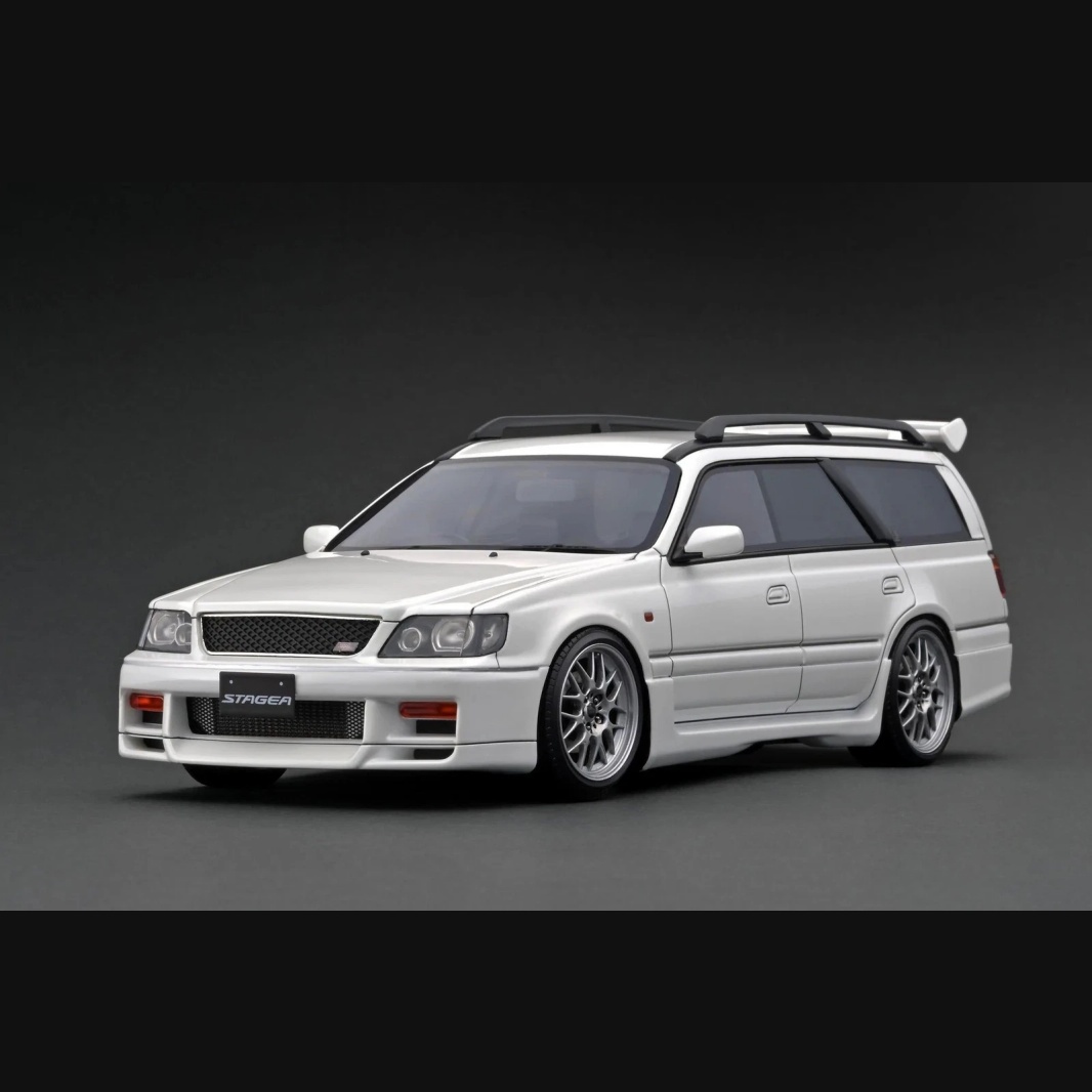 现货 IG IG2885 1:18 日产 Stagea 260RS(WGNC34)珍珠白 树脂车模