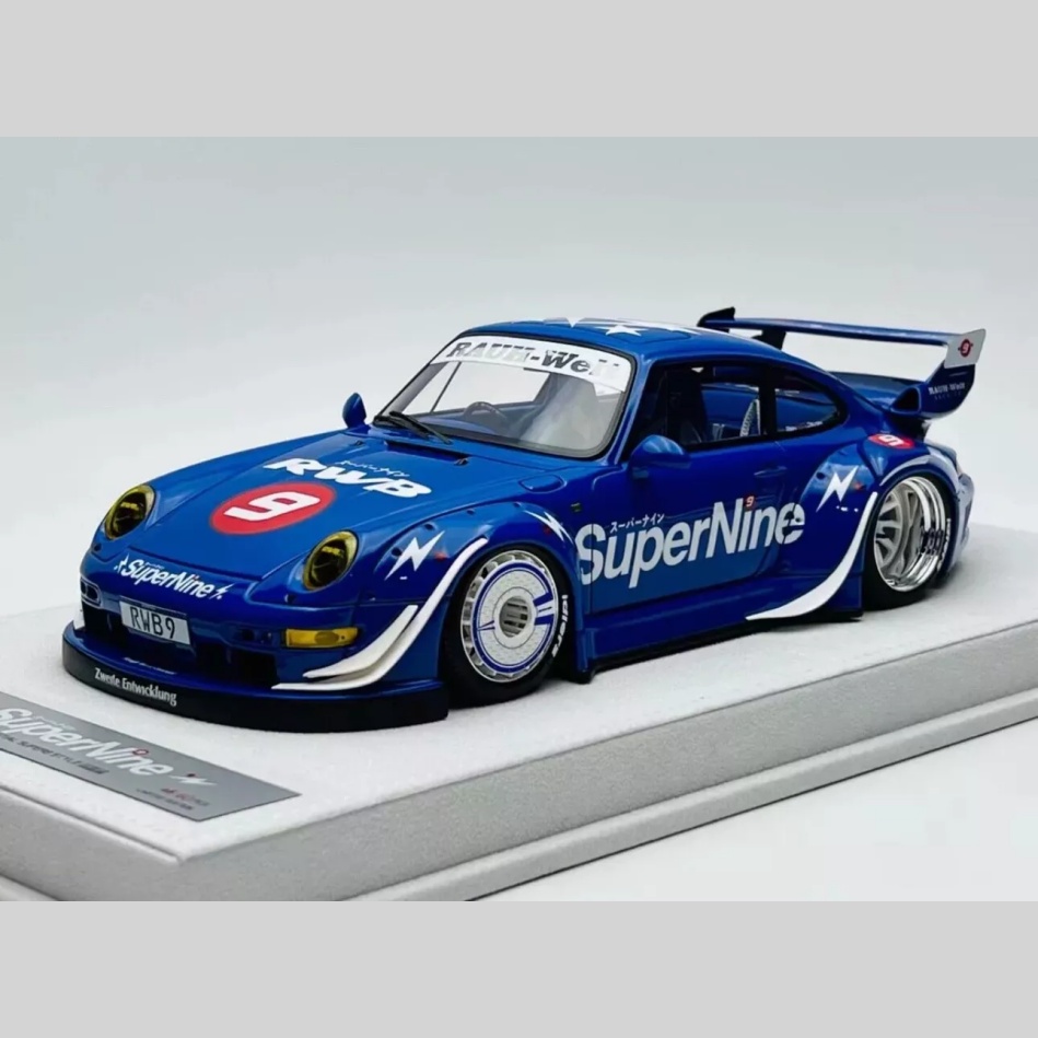 现货 FuelMe 富美 1:18 保时捷 911 993 RWB SuperNine Blue 树脂
