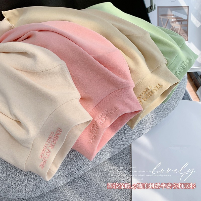 女童半高领打底衫长袖T恤上衣潮