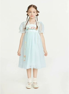 【马】儿童国风可爱汉服襦裙连衣裙百搭舒适时尚气质MA556