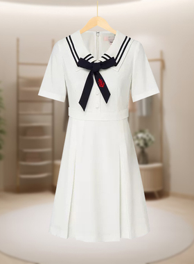 【恋】女装连衣裙简约宽松收腰日常休闲高弹舒适学院风E574