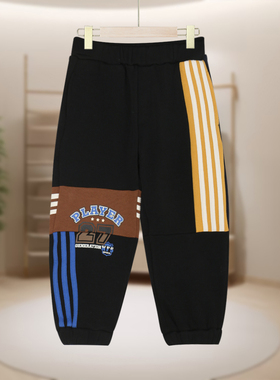 【马】儿童条纹舒适百搭休闲长裤保暖时尚MA732