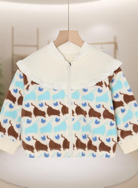 【马】儿童摇粒绒百搭棒球领外套时尚百搭MA755