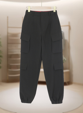 【恋】洋气舒适工装黑色工装裤H155-EETCB49C5M0