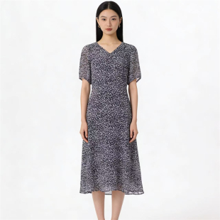 SP系列 P1212 显瘦优雅碎花雪纺连衣裙P792