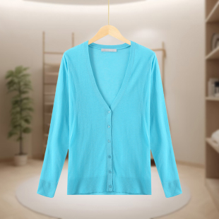 百搭开衫 潮流女式 凉快透气针织MB1907 外套防晒领薄款