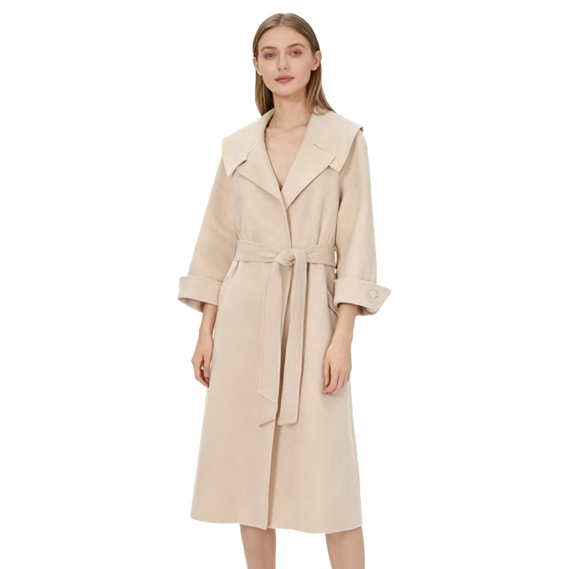 【D玛纳】精致大翻双面呢外套风衣女装通勤外套简约DMA695