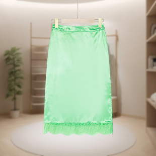 小个子百搭时尚 复古优雅气质中长款 蕾丝边半裙JJ1535