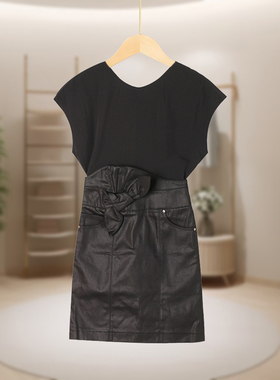 【MB】时尚V领连衣裙时尚连衣裙高级感拼接收腰显瘦修身MB1663