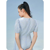 藏蓝色收腰显瘦蕾丝连衣裙H126 恋 EEOWB6305I0