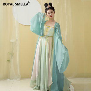 古典舞唐制诃子裙广袖 纱衣舞蹈练功服飘逸女中国舞大摆裙演出新款